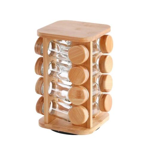 product_image_name-Generic-Salter Bamboo Spice Rack – Rotating Rack, 16 Jars Included & Screw Top Lids, Compact, Long Lasting Freshness, Spices & Seasonings, Countertop Spice Organiser, Spice Storage, Free Standing-1