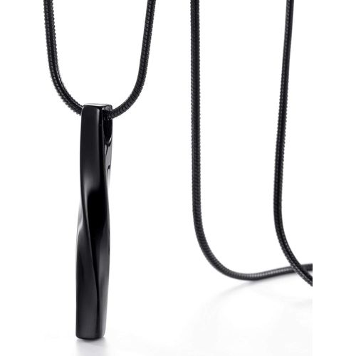 product_image_name-Generix-Stainless Steel Pendant Necklace for Men and Women, Unisex Twisted Cube Bar Pendant with Link Chain-1