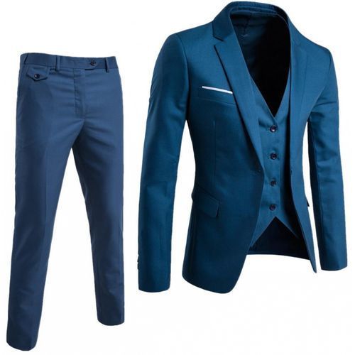 Shop 3 In 1 Men's Suits Coat Pants Vest Uniform Set-BLUE | Jumia Uganda