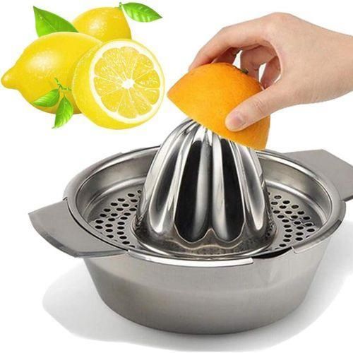 product_image_name-Generic-Stainless Steel Citrus Orange Juicer Lemon Press With Container Lime Fruit Hand Squeezer Kitchen Tool for Fresh Juice - Durable & Easy to Clean-1