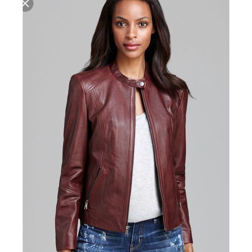 Shop Women's Studded Leather Jacket - Red / Maroon | Jumia Uganda