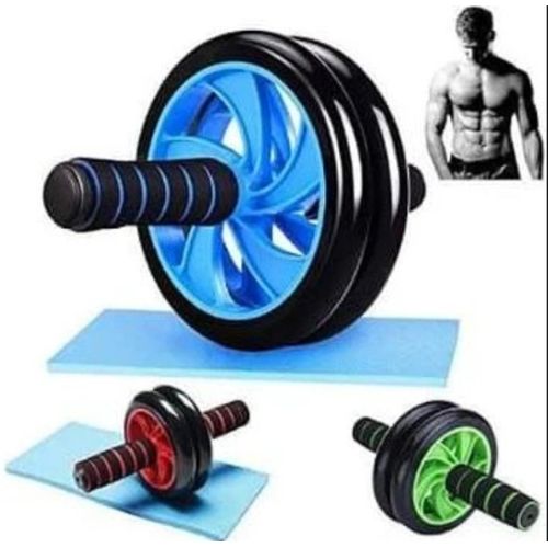 product_image_name-Generic-Anti Skid Double Exercise Wheel, Total Body Ab Exerciser, Ab Roller Wheel For Abs Workouts With Knee Pad With Knee Mat With Steel Handle For Men And Women For Home, Gym Workout Also Helps In Weight Loss & Muscle Toning - Multicolor -6
