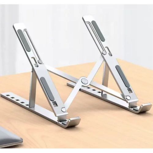 product_image_name-Goldstar-Portable Laptop Stand, PHOCAR Laptop Holder For Desk, Aluminum Adjustable Laptop Stand For IPad, MacBook Pro,Tablets And Laptops, Such As Lenovo ThinkPad, Dell Inspiron Suitable For 14" Laptops And Smaller - Sliver.-1
