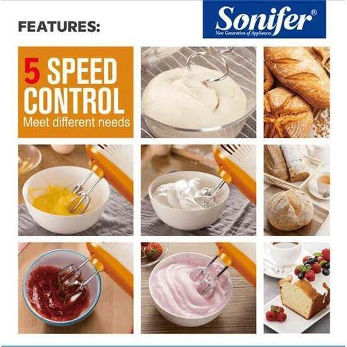product_image_name-Sonifer- Hand Stand Mixer 3L Stainless Bowl With 5 Speeds Egg Beater - Cream-6