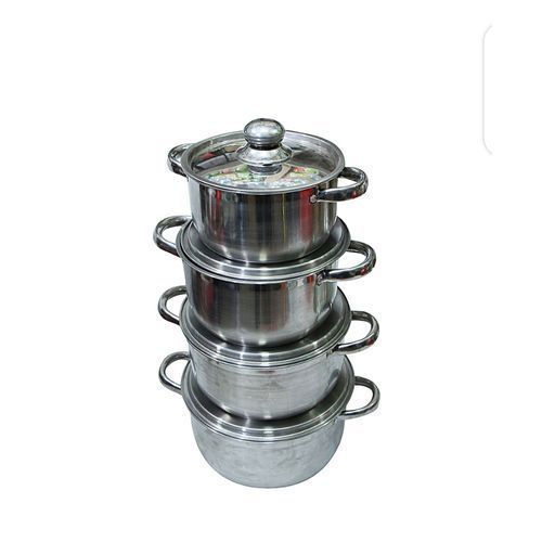 product_image_name-Generic-A Set Of Stainles Steel Serving Dishes 4pcs - Siver-1