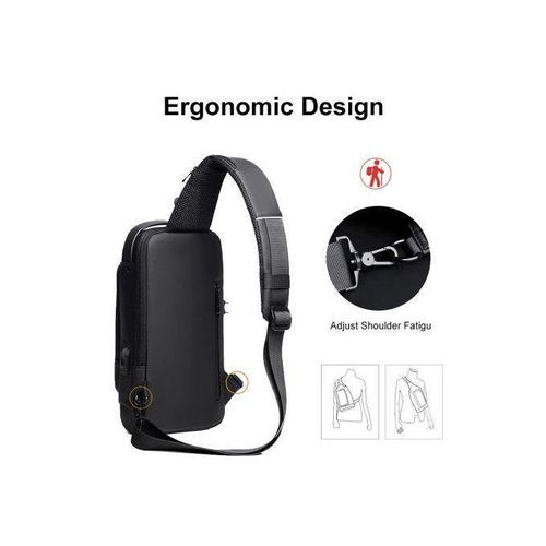 product_image_name-Fashion-Waterproof Multifunctional Patent Leather Men's Anti-theft Shoulder Bag - Black-3