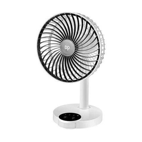 product_image_name-Dp-2 In 1 Rechargeable Table Fan With Bright Light - White Black-1