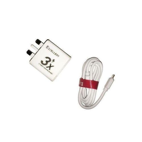 product_image_name-Exellent-Excellent 3x Strongest Fast Charging Smartphone Charger- White-2