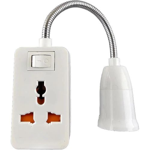 product_image_name-Generic-Lamp Bulb Holder with Switch and Universal Socket Extension Adapter 360° Turn or Night Lamp Holder 60W Max AC220-240V 50-60HZ (Screw Connection)-1