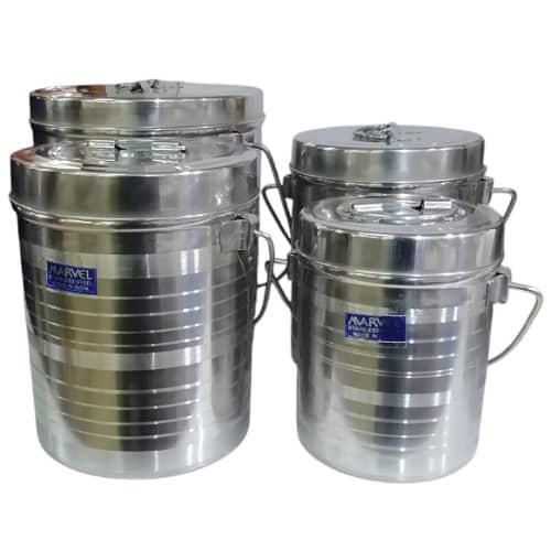 product_image_name-Generic-Stainless Steel Deep Tins With Lids (Set of 4) -(Capacity of 3 L, 2.5 L, 1.8 L, 1.25 L) - Vertical Storage Container - Silver.-4