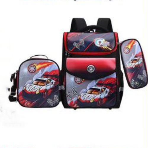 product_image_name-Generic-Cartoon Pattern Students Shoulder Backpack Set Of 3 Piece Kids School Bag Lunch Bag Pen Pouch Carrier Bag -Multicolor-1