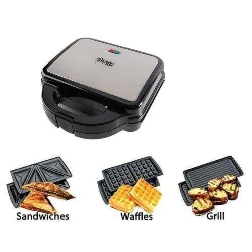 product_image_name-Dsp-3 in 1 Waffle Maker Sandwich Barbecue Electric Baking Pan Toaster - Black.-1