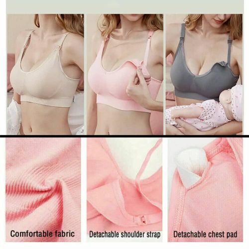 product_image_name-Generic-Extra Extra Large Size Breathable Underwear Seamless Women's Open Front Pregnancy Nursing Maternity Bra No Wire Breastfeeding Removable Pads Comfy Sleep Anti-Sagging, Wireless, Armpit-4