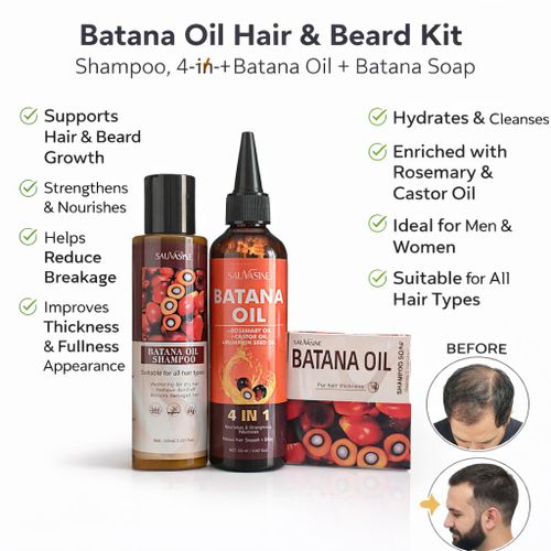product_image_name-Perubatanalhikmah-Batana Oil Hair & Beard Growth Kit – Shampoo, 4-in-1 Batana Oil (Rosemary & Castor) + Batana Soap – Strengthening & Thickening Set for Men & Women-1