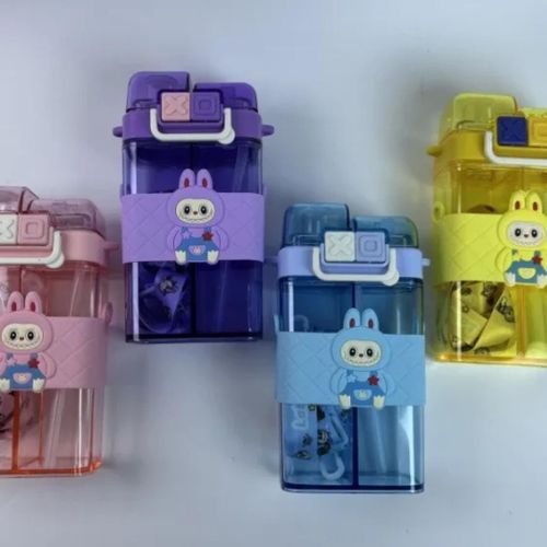 product_image_name-Generic-2 in 1 Themed Kid's Water Bottle - Multicolor -4