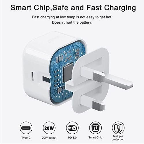 product_image_name-Generic-Super Fast 20Watts PD Lightening To Type C Cable and Port With 20watts Output For Ip8,X,Xr,Xs Max, 11,11pro,12,12pro, White-5