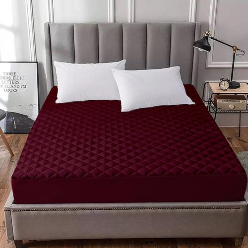 product_image_name-Genetic-Ultra Soft & Hypoallergenic Mattress Cover (Pack of 1_Maroon)-1