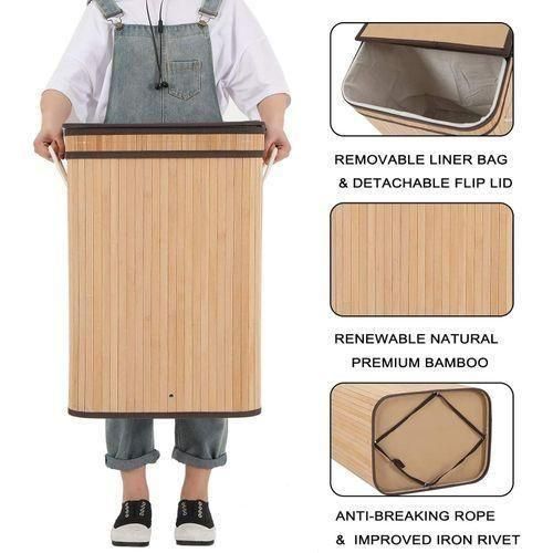 product_image_name-Generic-Natural Bamboo Laundry Hamper with Integrated Lid-3