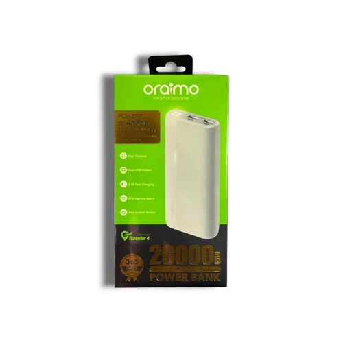 product_image_name-Oraimo-Traveler 4 20000mAh Power Bank (20W PD & Q.C.) Black or White-1