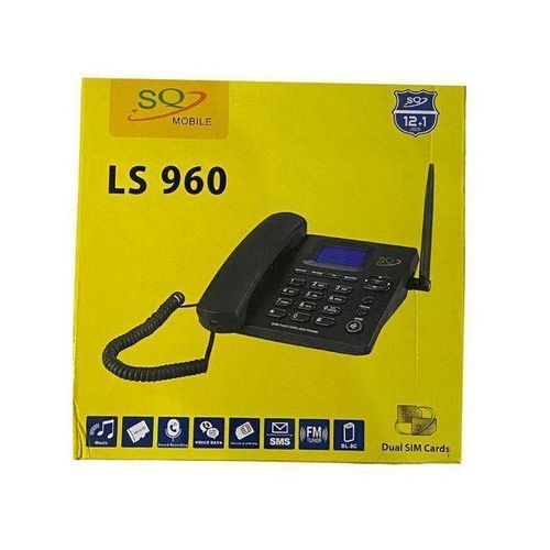 product_image_name-SQ-LS-960 Dual SIM Gsm Wireless Landline Desktop Phone - Black-3