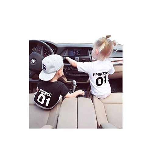 product_image_name-Emmanuel Ahimbisibwe-Prince 01 Princess 01 Kids Couple T-Shirts - Black, White-1