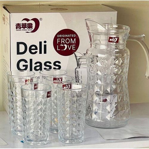 product_image_name-Generic-Deli Glass Jug with 6 Glasses – Elegant & Practical Set-1