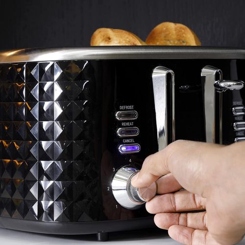 product_image_name-Geepas-4 Slice Bread Toaster-Adjustable 7-Browning Control 4 Slice Pop-Up Toaster with Removable Crumb Collection Tray & Reheat Perfect-Black-5