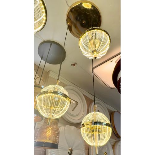 product_image_name-Generic-Luxury Golden Orb LED Pendant Light – Modern Crystal Globe Hanging Chandelier-1