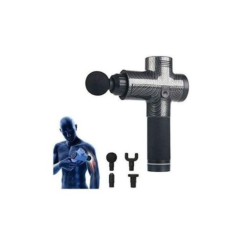 product_image_name-Generic-Heavy Duty4 Head Tissue Profesional Handheld Electric Massage Gun Fitness Muscle Relax Neck Body Relaxation Abs Medium Fascial Gun - Black-2
