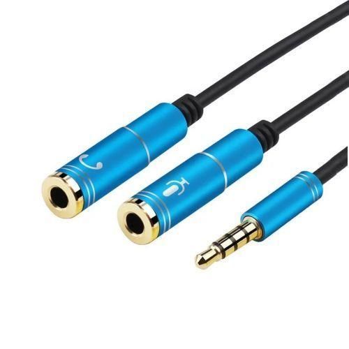 product_image_name-Generic-3.5mm 1 Male Jack Plug To 2 Female Sockets Y Splitter Cable-Blue-3