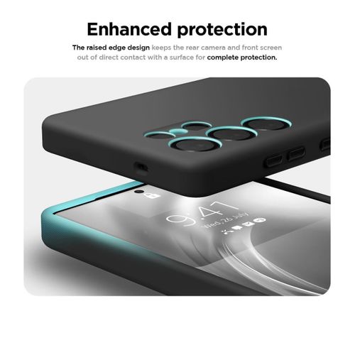 product_image_name-Generic-Samsung Galaxy S25 Ultra Case, Silicone Case, Protective Cover, Shockproof, Slim, Anti-Scratch Soft Microfiber Lining (Black)-2