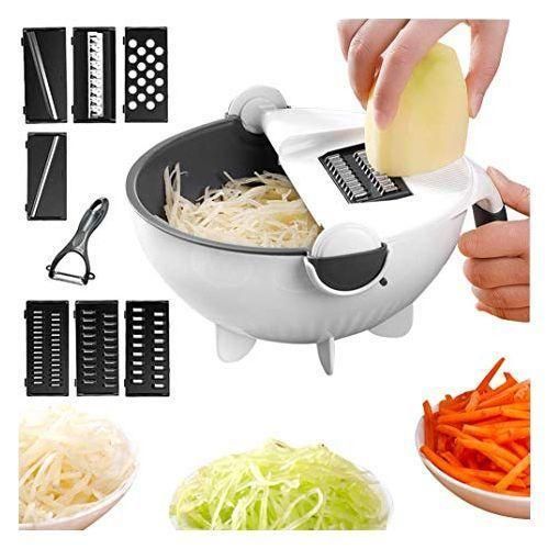 product_image_name-Generic-9 In 1 Multi Functional Wet Basket Chopper, Grater And Slicer-White.-1