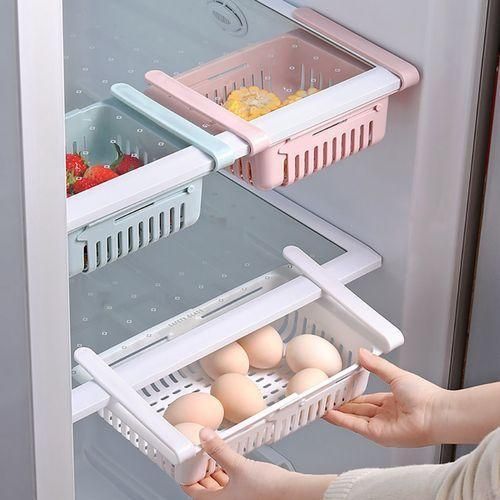 product_image_name-Generic-Stretchable Fruit And Vegetable Fridge Hanging Storage Rack Tray Basket,White.-3