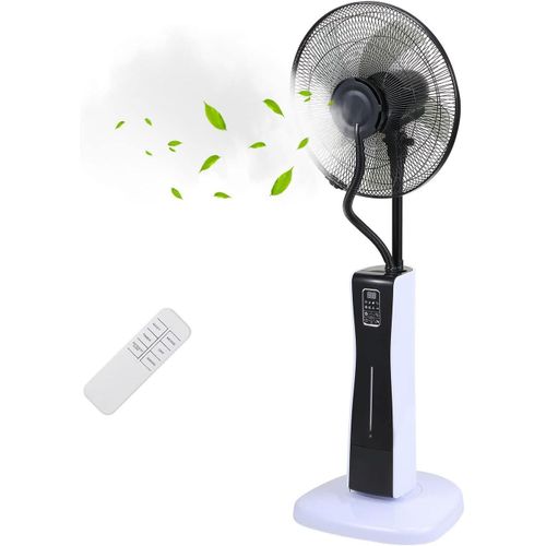 product_image_name-Generic- Oscillating Pedestal Spray Fan, Cooling Standing Floor Misting Fan,2.5L Large Water Tank & Pivoting Fan Head, 4-Speed Adjutment,Ultrasonic Test, Remote control, water Cooling, 4 Speeds, Night Mode, Turbo Mode, Timer for Home,Office,Shop-1