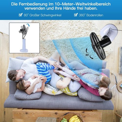 product_image_name-Generic- Oscillating Pedestal Spray Fan, Cooling Standing Floor Misting Fan,2.5L Large Water Tank & Pivoting Fan Head, 4-Speed Adjutment,Ultrasonic Test, Remote control, water Cooling, 4 Speeds, Night Mode, Turbo Mode, Timer for Home,Office,Shop-6