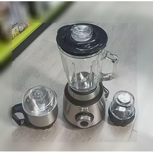 product_image_name-Sokany-3-IN-1 Blender 1.5L Glass Jar ,150g Grinder ,300g Grinder -  White -1