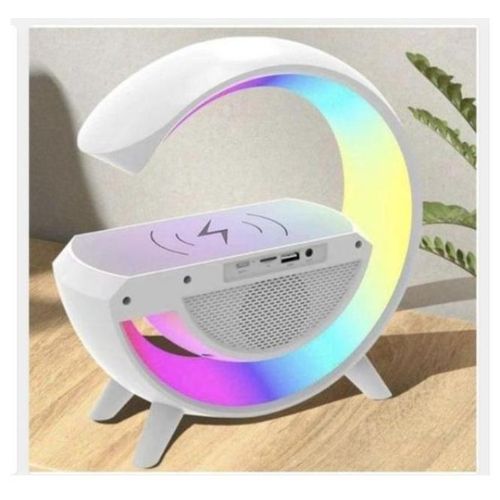 product_image_name-Generic-Wireless Charger Speaker - Portable Wireless Speaker Alarm Clock, Mp3 Player With Night Light And Alarm Clock , Multi - Color Changing Atmosphere Lamp - White-1