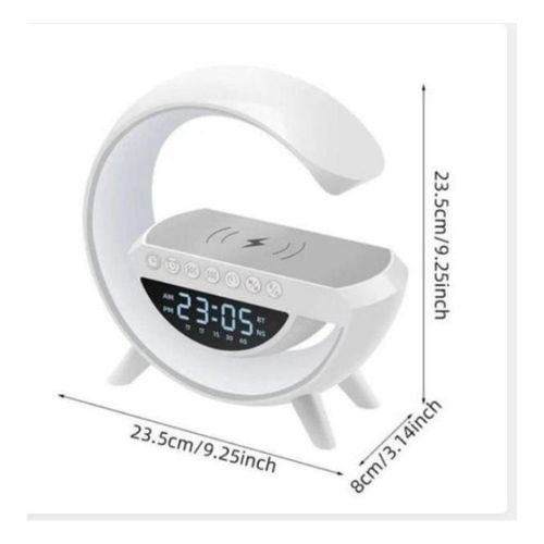 product_image_name-Generic-Wireless Charger Speaker - Portable Wireless Speaker Alarm Clock, Mp3 Player With Night Light And Alarm Clock , Multi - Color Changing Atmosphere Lamp - White-3
