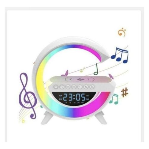 product_image_name-Generic-Wireless Charger Speaker - Portable Wireless Speaker Alarm Clock, Mp3 Player With Night Light And Alarm Clock , Multi - Color Changing Atmosphere Lamp - White-4