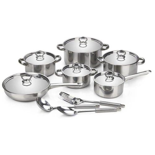 product_image_name-Generic-15 Pieces Of Stainless Steel Saucepans Pots Cookware Set -Silver-1