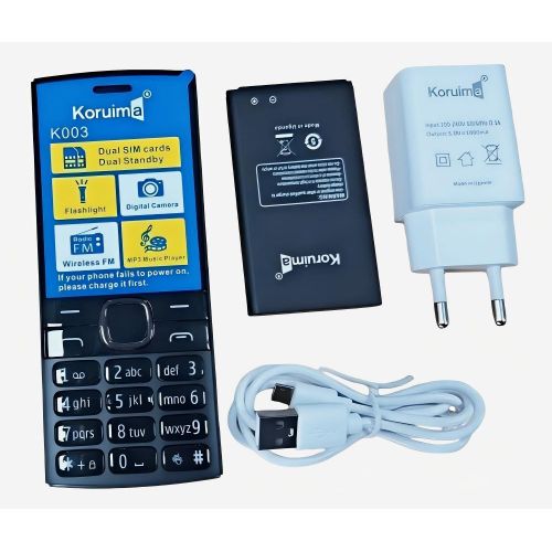 product_image_name-Koruima-K003 Button Mobile Phones 2.4"  1800mAh 5V 1A Charger Dual Sim Wireless FM Radio Feature Phones-5