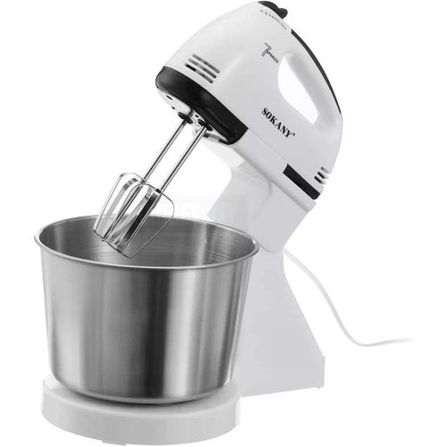 product_image_name-Sokany-Portable & Versatile 7 Speed Hand Mixer with Cake Stand Mixer Egg Beater Blender With 2L Stainless Steel Bowl -Multicolor-1