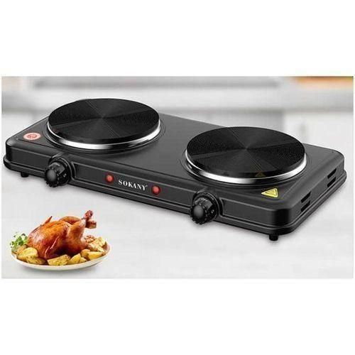 product_image_name-Generic-Electric Heater Double 2 Eyes Non-stick Coating Overheat Protection Double Solid Electric Hotplate - Black-1