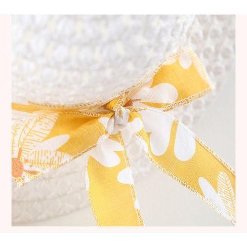product_image_name-Fashion-Baby Girl Dress Sleeveless Floral Print Large Hem Bowknot Cotton Dress With Sunhat For Summer-7