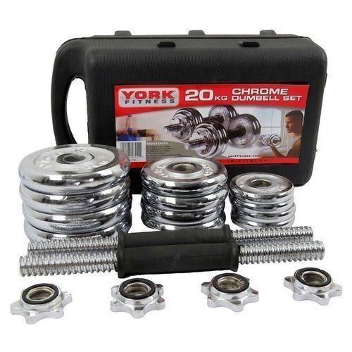 product_image_name-York-20KG Plated Adjustable Dumbbell Set-Silver-1