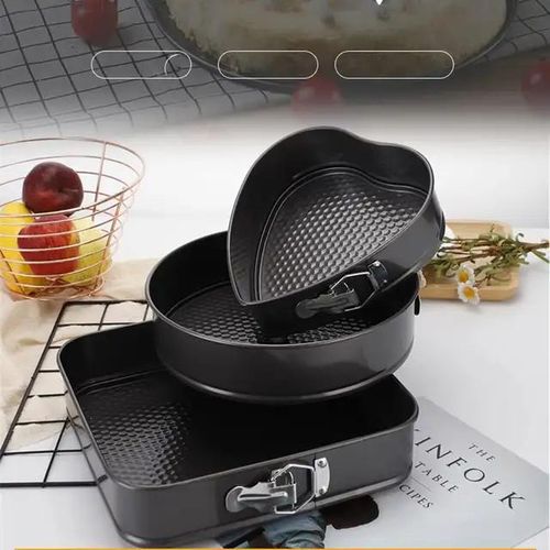 product_image_name-Generic-3pcs Non-stick cake moulds set - black -1