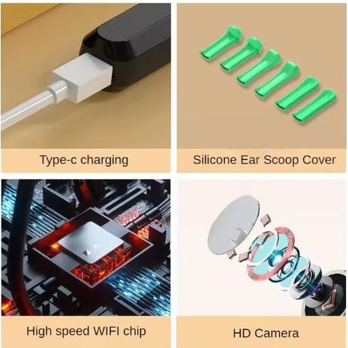 product_image_name-Generic-Ear Wax Removal with Ear Spoons, 1080P HD Camera, Bluetooth & WiFi – Smart Ear Wax Remover- Visual Ear Cleaner Otoscope for iPhone & Android  -3