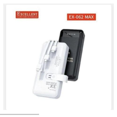product_image_name-Generic-Excellent 20000mAh Strong Power Bank With Cables And USB Ports. Portable Powerful Travel Power Bank-1