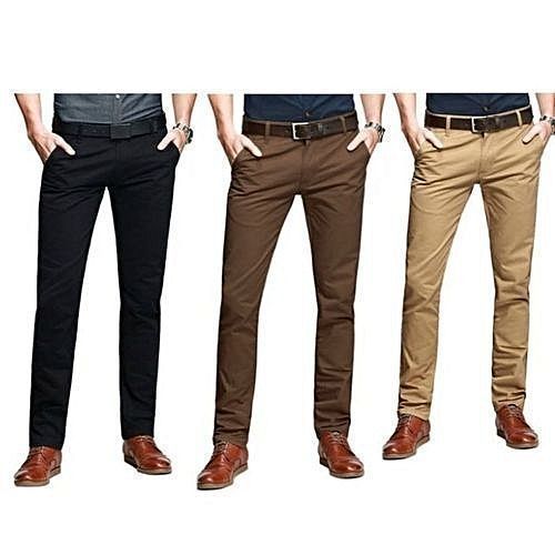 Shop 3 Pack of Men's Khaki Pants - Brown,Black | Jumia Uganda