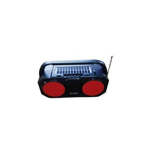 product_image_name-Generic-Rechargeable Bluetooth Speaker With Extra Bass And Radio Plus Solar Panel-Black/Red-1